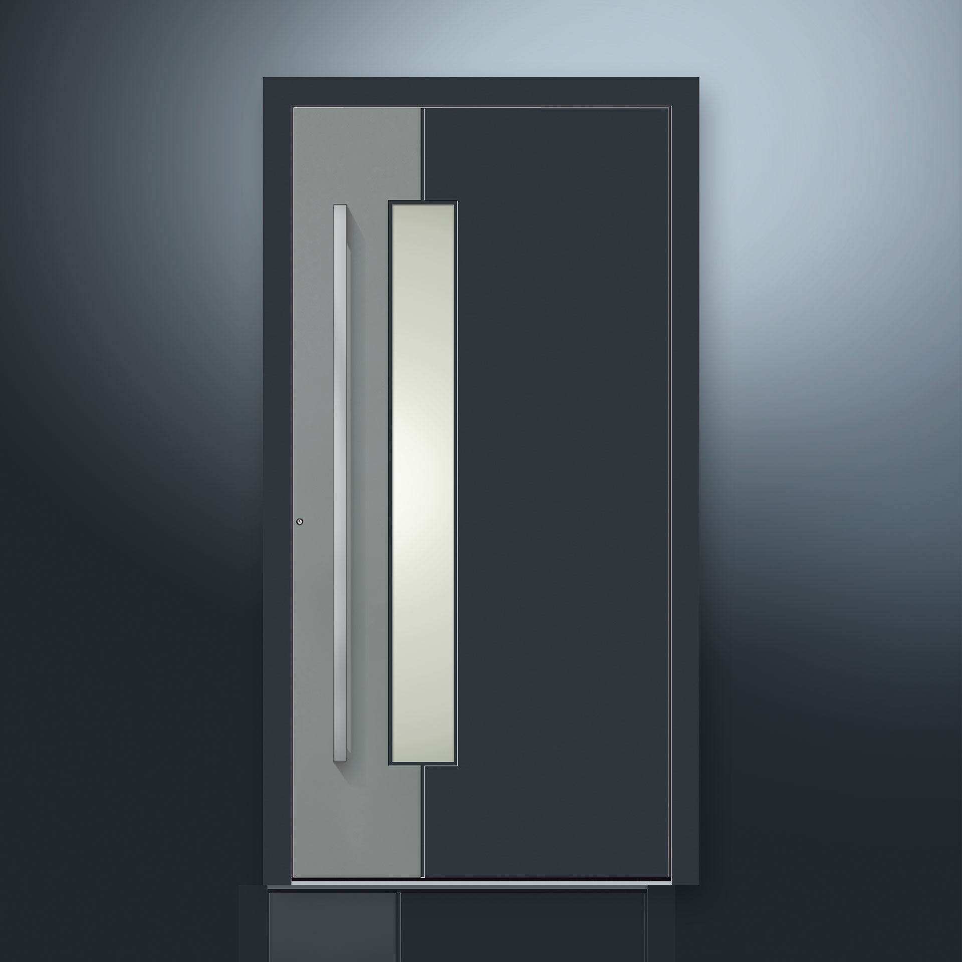 GUTMANN's ALLIGNO wood aluminium door system is in a choice of nine modern standard models available. Because it is made of aluminium this front door leave is weather-resistant, durable and maintenance friendly.